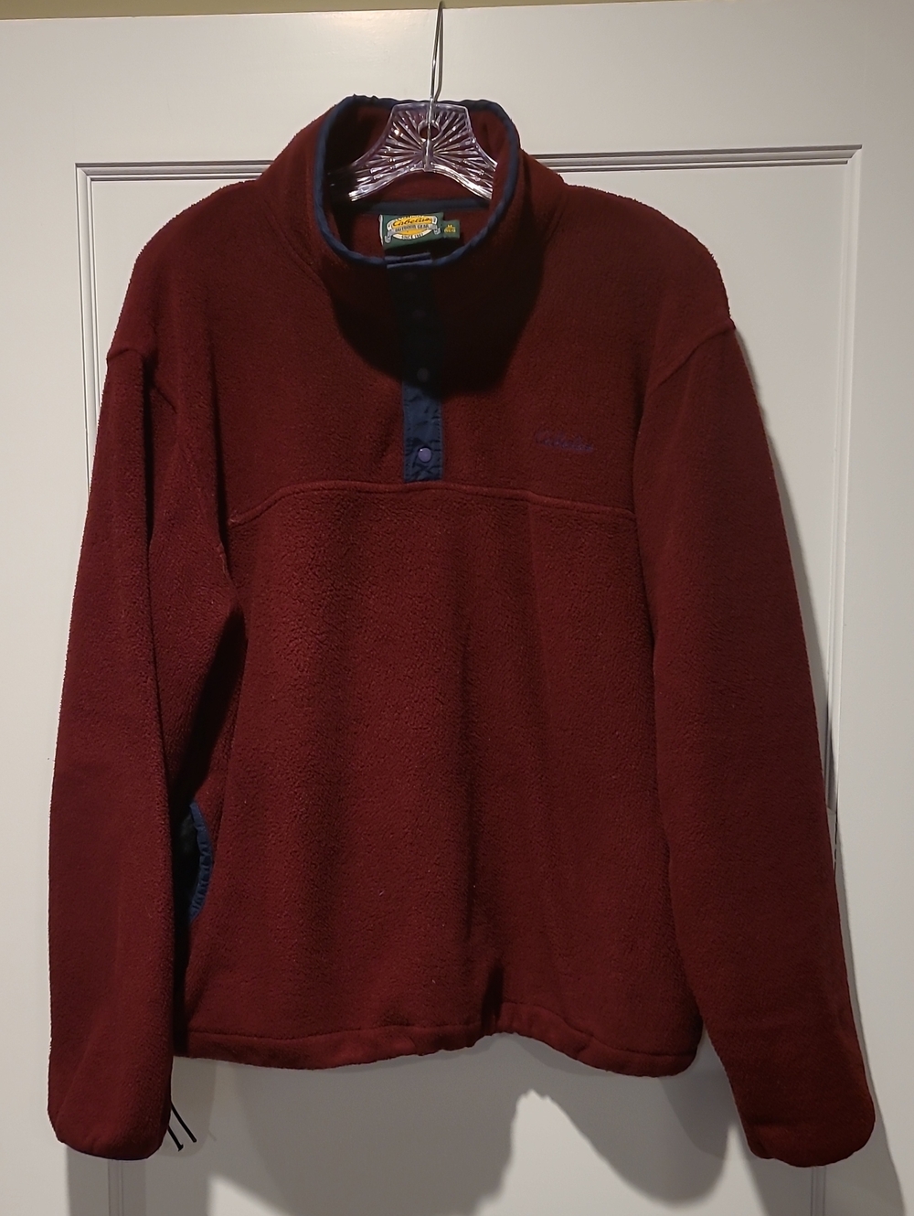 Cabela's Men's Burgundy Zip-Up Fleece Pullover